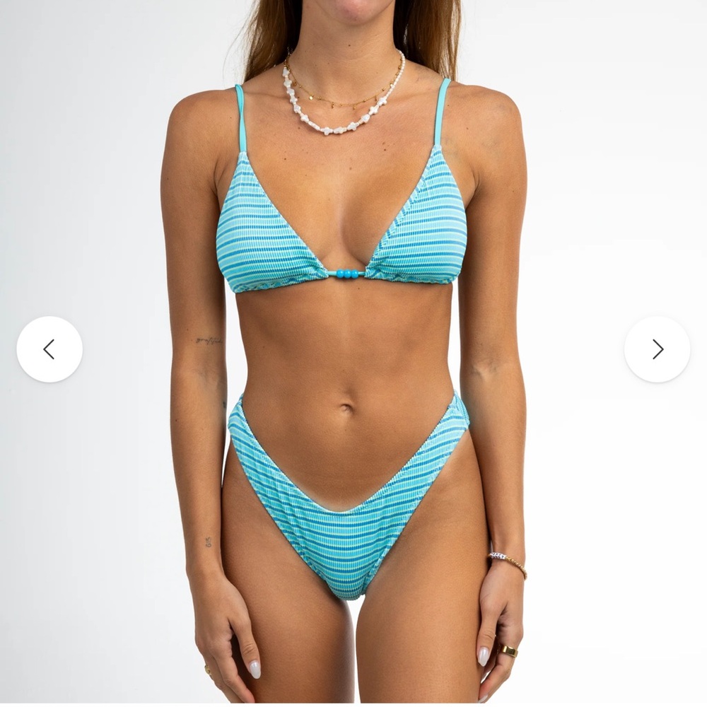 Striped Blue Bikini Set